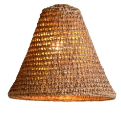 Abat-jour cône feuilles de palmier