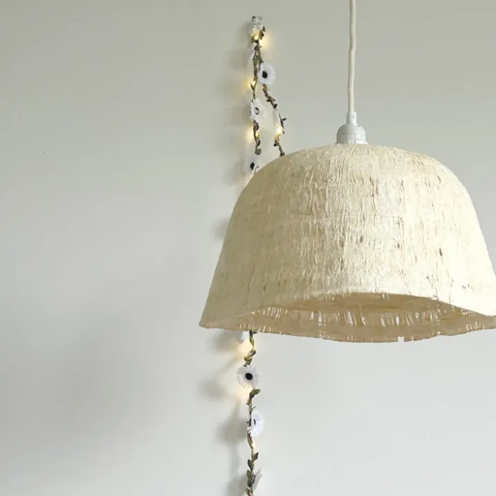 Abat-jour suspension en papier mâché naturel D41