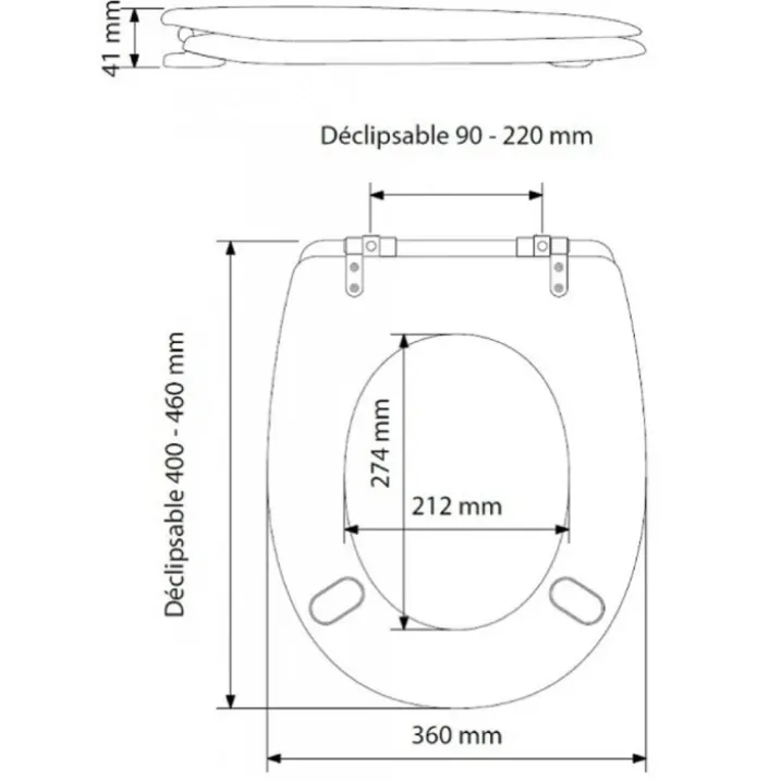 Abattant déclipsable au style béton armé