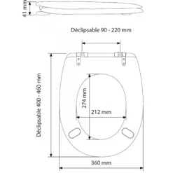 Abattant double effet noyer