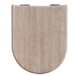 Abattant easy clip avec descente assistée à effet bois