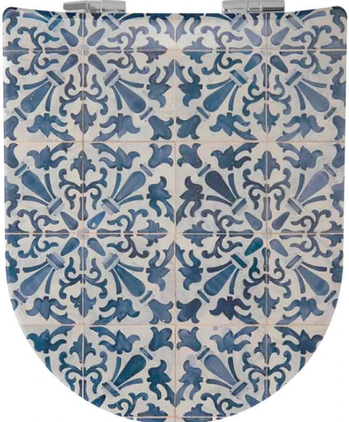 Abattant OLFA avec descente assistée aux motifs Azulejos