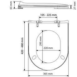 Abattant wood slim avec descente assistée à effet béton armé