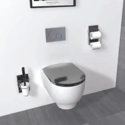 Abattant wood slim déclipsable effet métal précieux