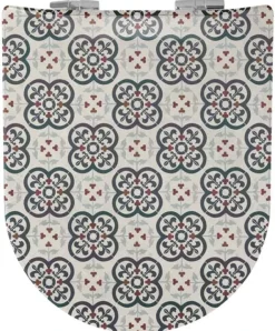 Abattant wood slim déclipsable à motifs carreaux de faïence
