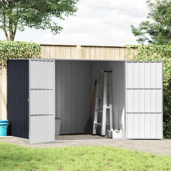 Abri de jardin en acier galvanisé avec double porte