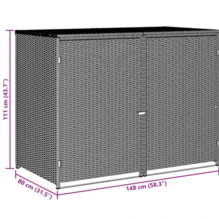 Abri pour poubelles double