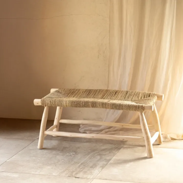 Banc bois naturel Japandi