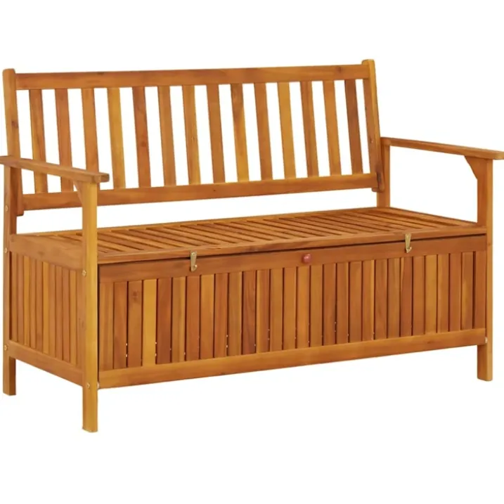 Banc de jardin avec coffre de rangement en bois