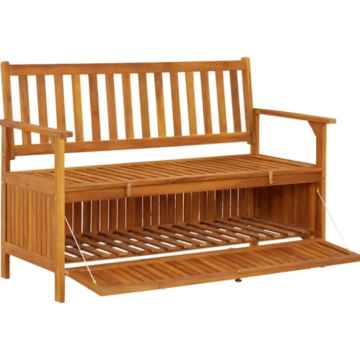 Banc de jardin avec coffre de rangement en bois