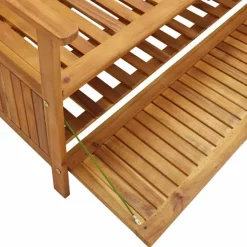 Banc de jardin avec coffre de rangement en bois