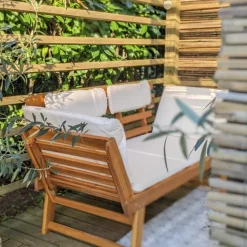 Banc de jardin avec coussins 2-en-1