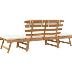 Banc de jardin avec coussins 2-en-1