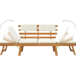 Banc de jardin avec coussins 2-en-1