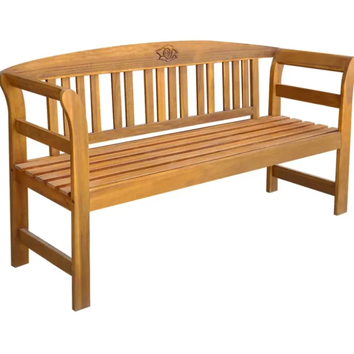 Banc de jardin en acacia sculpté
