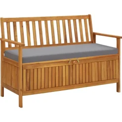 Banc de rangement de jardin en acacia