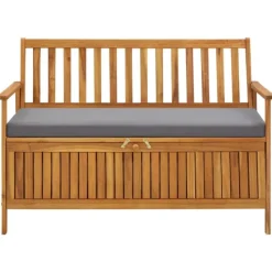 Banc de rangement de jardin en acacia