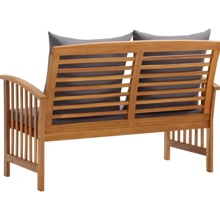 Banc en acacia avec coussins