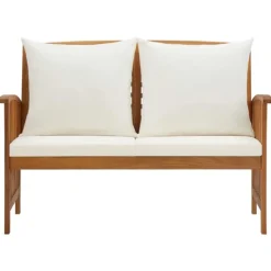 Banc en acacia avec coussins