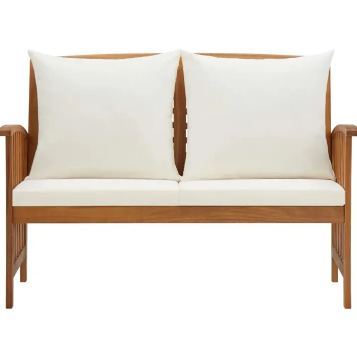 Banc en acacia avec coussins