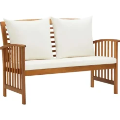 Banc en acacia avec coussins