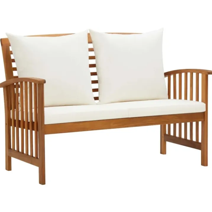 Banc en acacia avec coussins