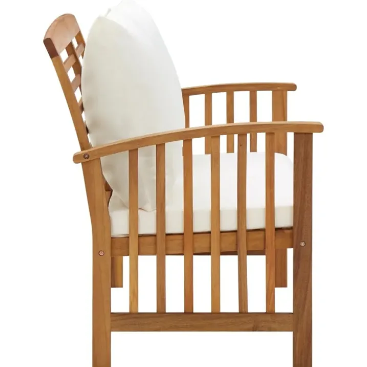 Banc en acacia avec coussins