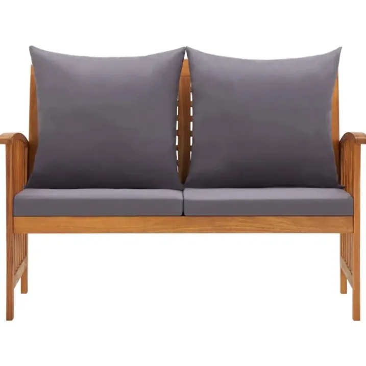 Banc en acacia avec coussins