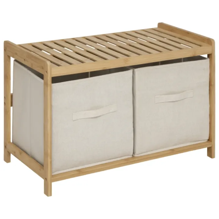 Banc en bambou avec rangements
