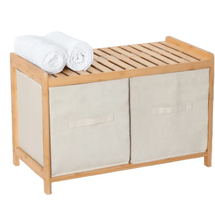 Banc en bambou avec rangements