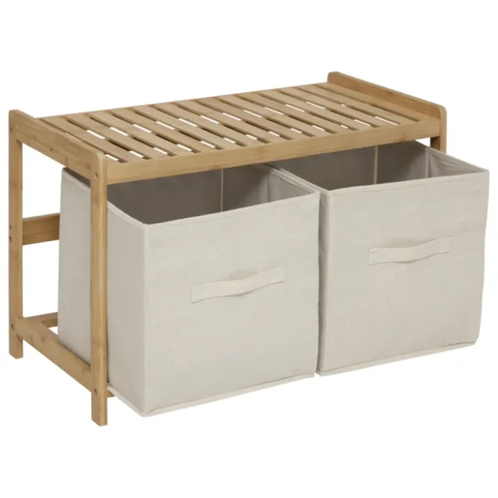Banc en bambou avec rangements
