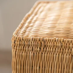 Banc en paille tressée fait main