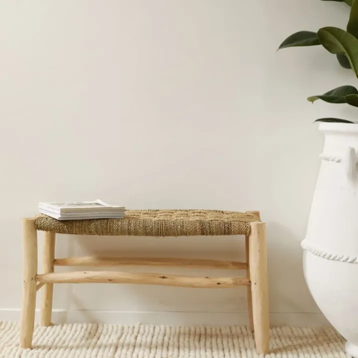 Banc Marocain Doum tressage damier