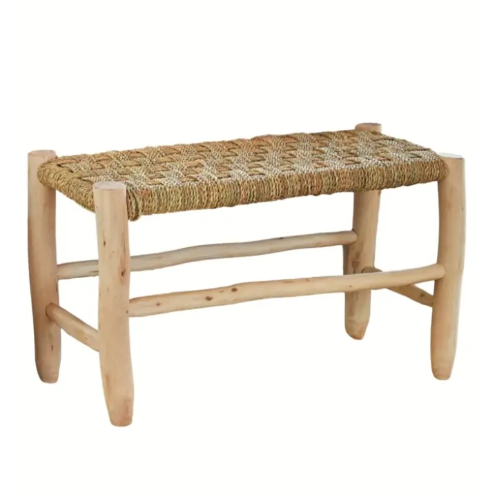 Banc Marocain Doum tressage damier