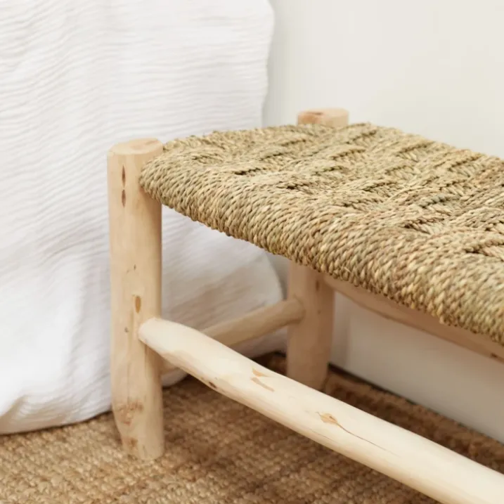 Banc Marocain Doum tressage damier