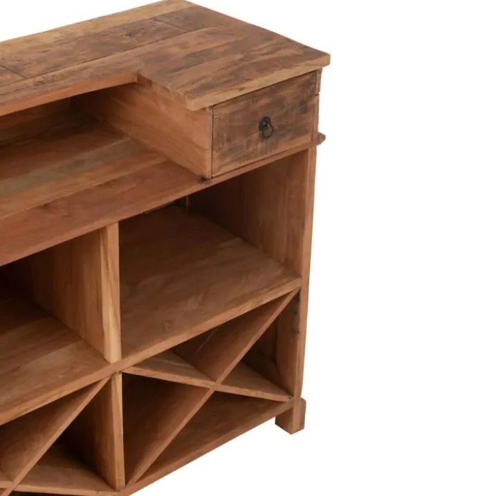 Bar en bois rangements multiples