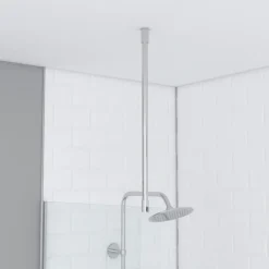 Barre de fixation plafond recoupable pour douche italienne