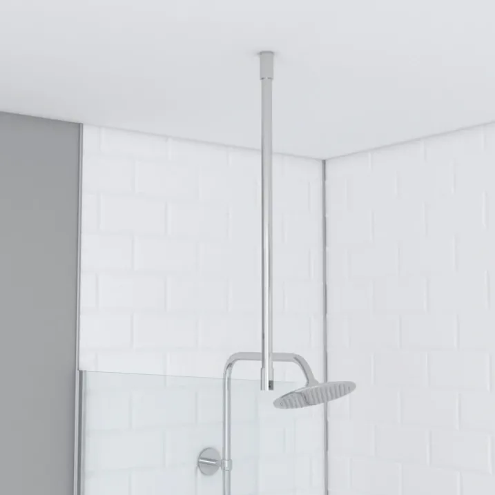 Barre de fixation plafond recoupable pour douche italienne