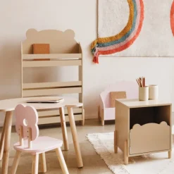 Bibliothèque enfant forme ourson à étagères ouvertes