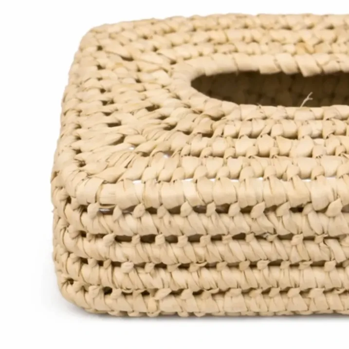 Boite à mouchoir feuilles de palmier ajourées