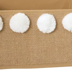 Boîte de rangement pliable avec pompons