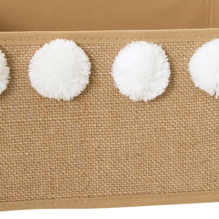 Boîte de rangement pliable avec pompons