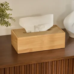 Boîte à mouchoirs en bois avec couvercle