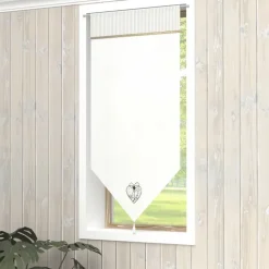 Brise-bise en coton à passe-tringle avec pointe décorative