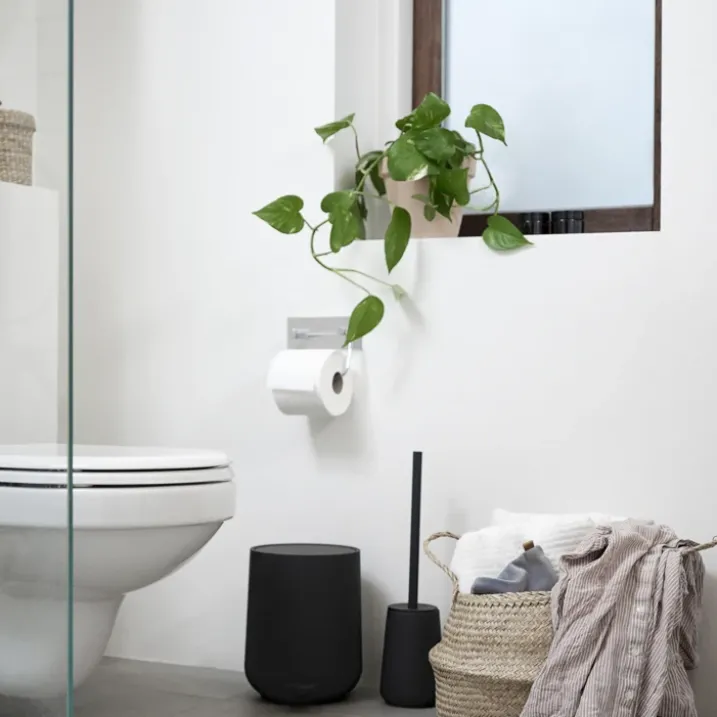 Brosse pour toilette en grès et acier