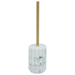 Brosse WC effet marbre avec manche doré