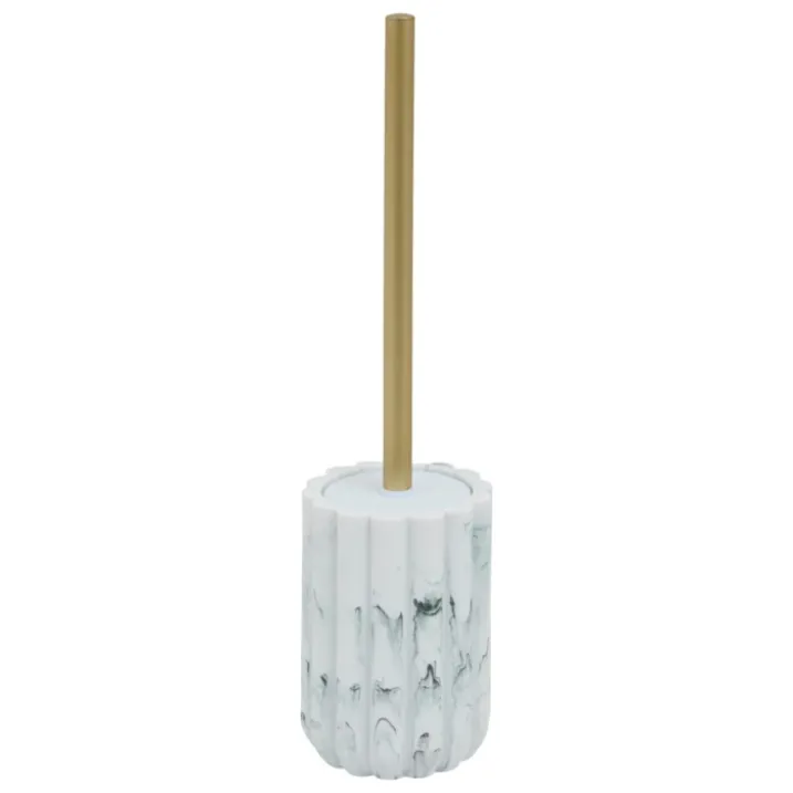 Brosse WC effet marbre avec manche doré