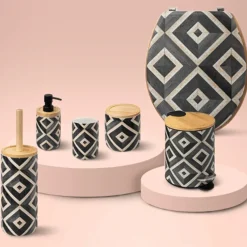 Brosse WC à motifs noirs