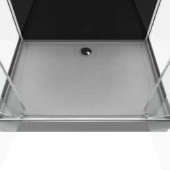 Cabine de douche avec portes sérigraphiées