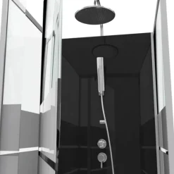 Cabine de douche carrée avec verre sérigraphié